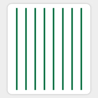 Narrow green and white stripes Sticker